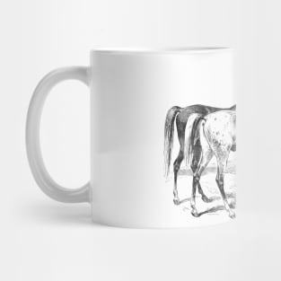 Horses Black & White Illustration Mug